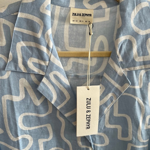 Zulu & Zephyr Pacific Organic Cotton Blend button up Shirt - Picture 4 of 7